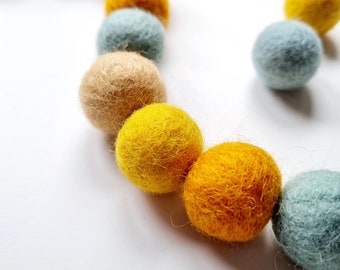 Nursery Decor - Safari Blue Pom Pom Garland - Felt Ball Garland