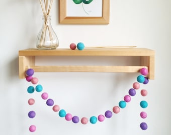 Mermaid Pom Pom Garland - Felt Ball Nursery Decor