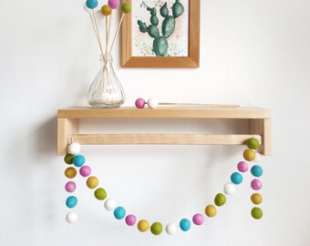 Easter Bunny Pom Pom Garland - Felt Ball Nursery Decor