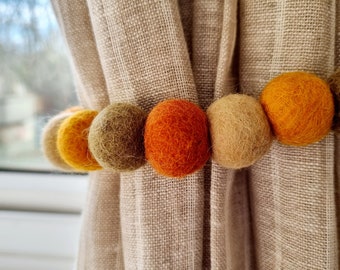 Safari Jungle - Curtain Felt Ball - Pom Pom Tie Backs