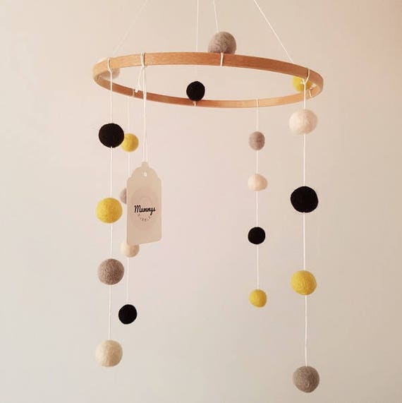 Felt Ball Mobiles Cot Mobile Nursery Accessory Handmade Etsy