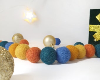 Décor de Noël - Elfes Pom Pom Garland - Feutre Ball Nursery Decor