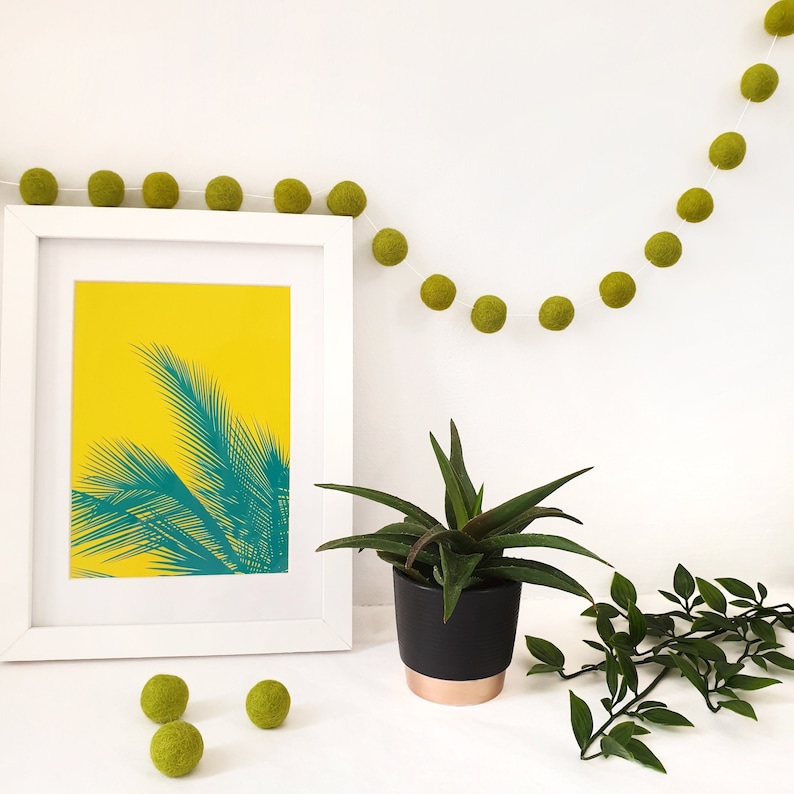 Felt Ball Nursery Decor Lime Pom Pom Garland