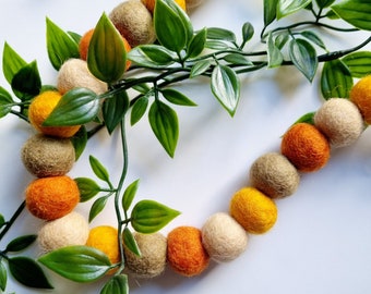 Safari Jungle Felt Ball Pom Pom Garland: Boho Nursery Decor