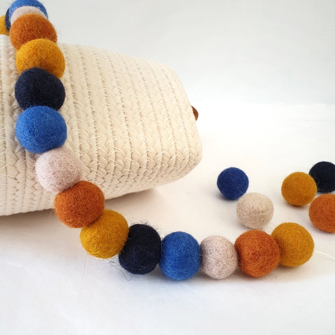 Vintage Retro Rainbow Pom Pom Garland - Felt Ball Nursery Decor - Etsy