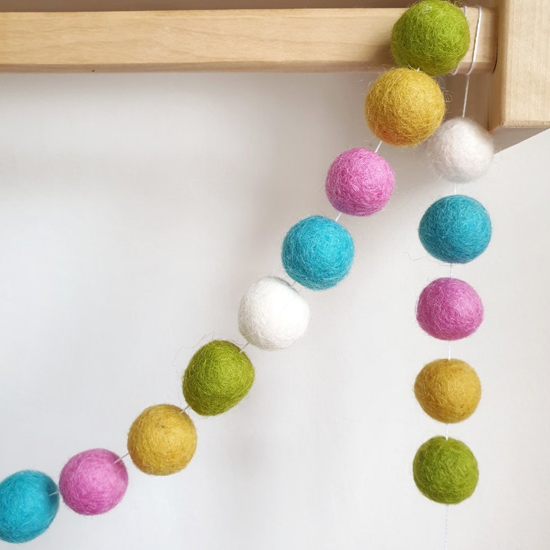 Custom Pom Pom Garland Felt Ball Nursery Decor image 8