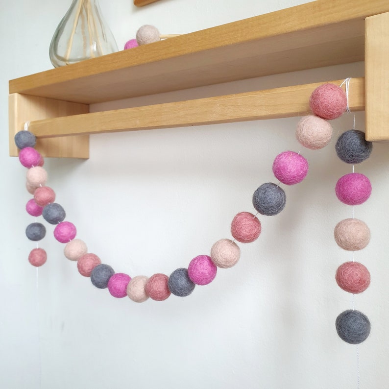 Custom Pom Pom Garland Felt Ball Nursery Decor image 7