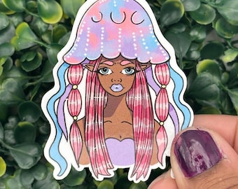 Jelly Girl Sticker: Hand-Drawn Waterproof Decal (3 inch)