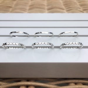 Thin Sterling Silver Stacking Ring, Silver Stackable Ring, Hammered Silver Ring, Dainty Silver Rings, Simple Silver Rings, Silver Band