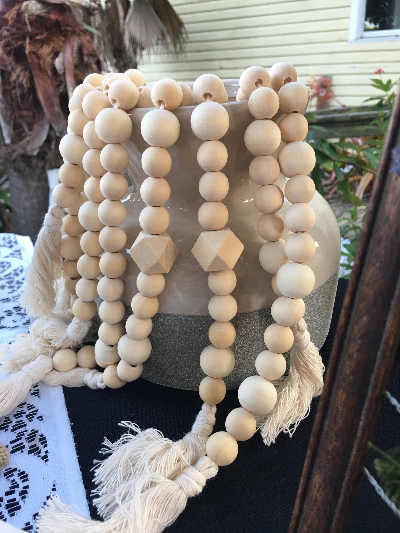 Planche à Perles En Bois BENECREAT 40x10 Cm - Avec Rainures Et Empreintes Chakra, Pour Fabrication De Bijoux DIY - Idéale Bracelets, Colliers, Artisanat