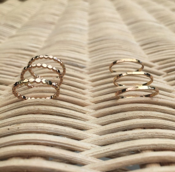 thin hammered gold ring