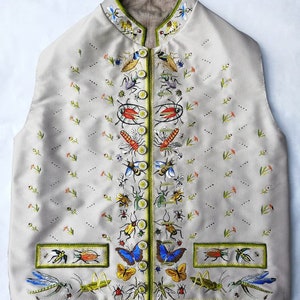 hand embroidered waistcoat custom made 18th century reenactment