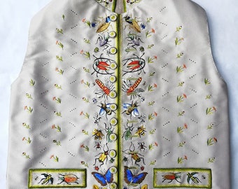 hand embroidered waistcoat custom made 18th century reenactment