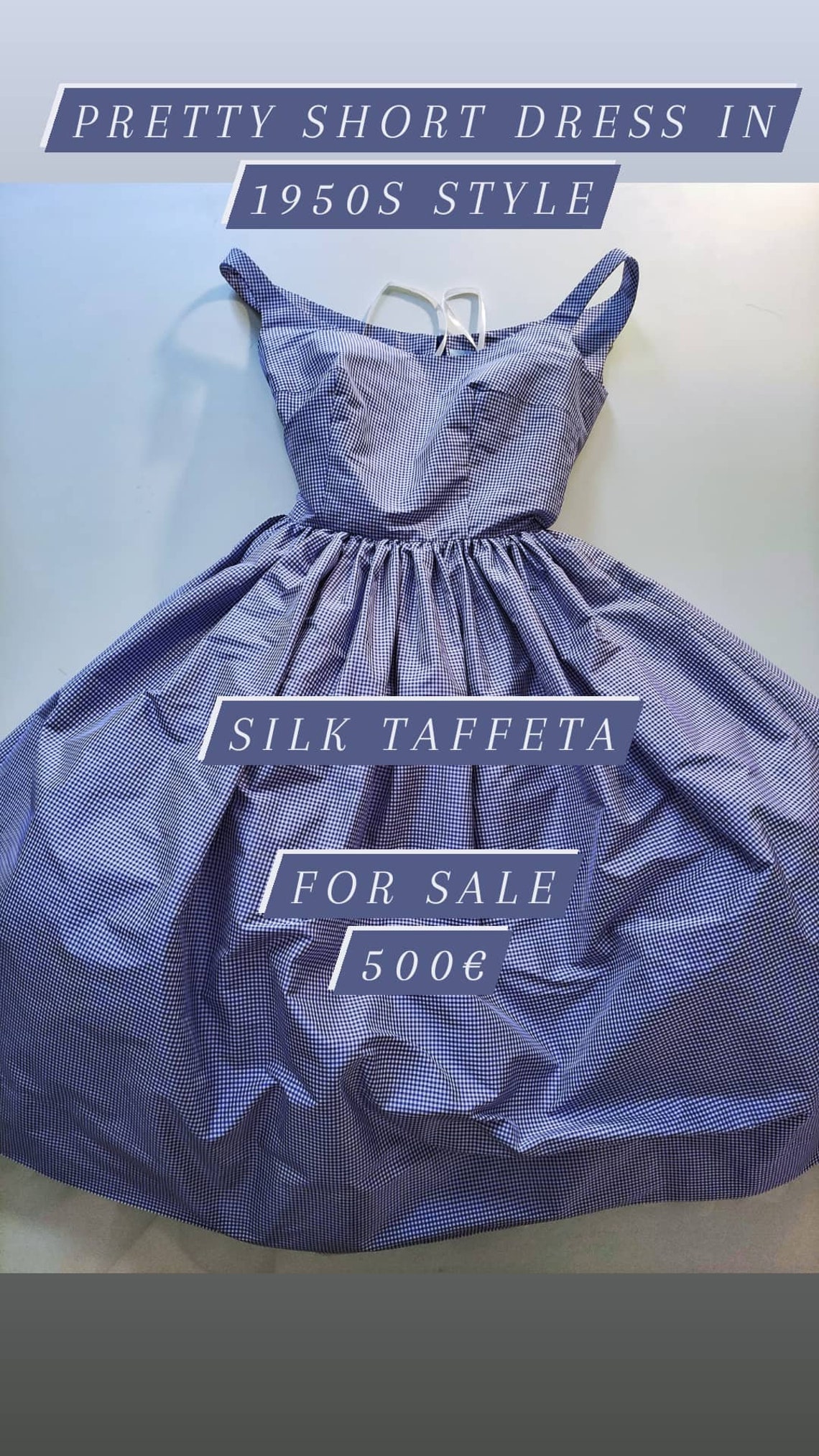 Vintage Inspired Blue Check Dress with Hood main image 0