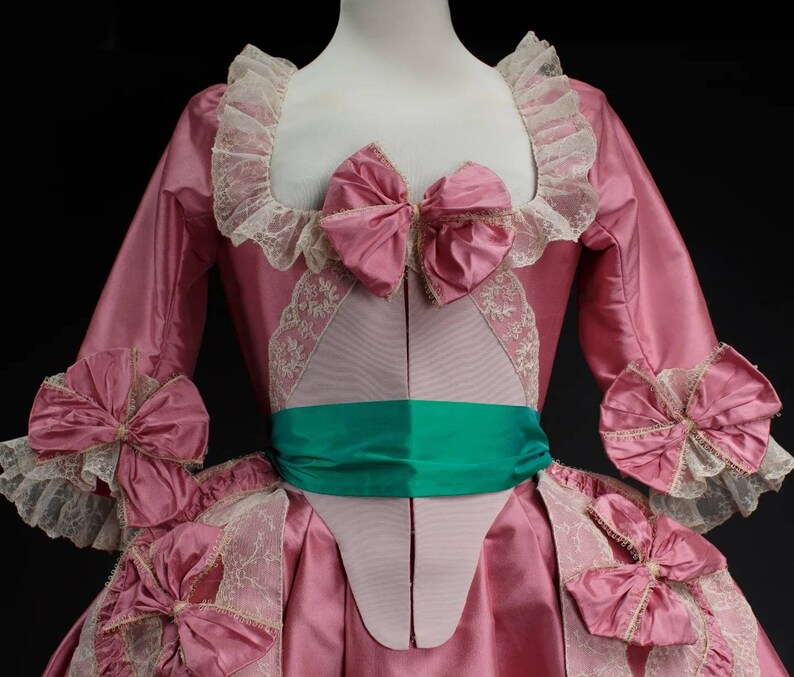 Robe a La Anglaise Dress Gown 18th Century Reenactment Marie Antoinette ...