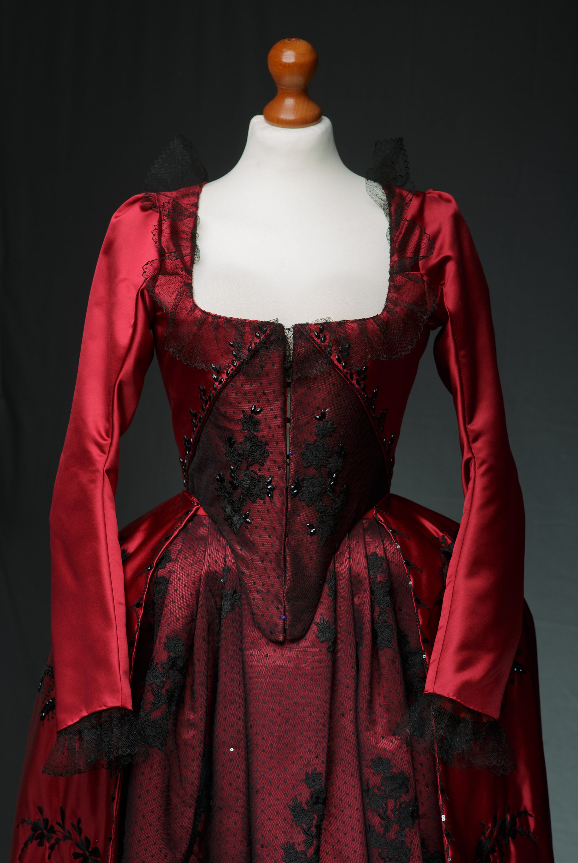 Robe a La Anglaise Dress Gown 18th Century Reenactment Marie Antoinette ...