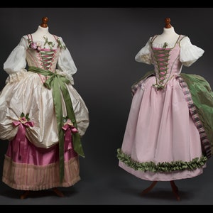 Pastorale Kleidung a la paysanne Ballerina Kostüm-Reenactment des 18.Jahrhunderts