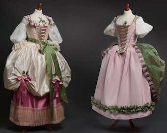 Pastoral dress a la paysanne ballerina 18th century costume reenactment