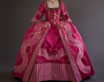 robe a la française rococo dres ball gown costume fancy 18th Century