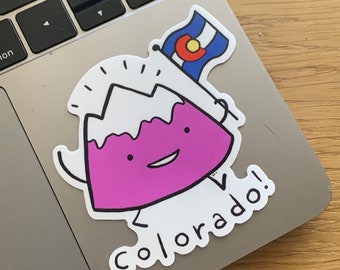 Colorado Mountain Vinyl Sticker - Waterproof, Weatherproof