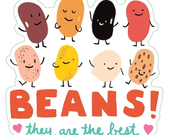 Cute Cartoon Beans Vinyl Sticker