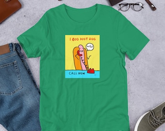 1 800 HOT DOG Unisex T-shirt met korte mouw, S-4X