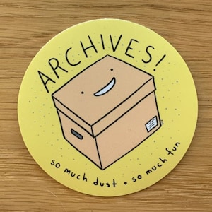 RESEARCH PACK: three stickers Archives, I Love History, and I Love Footnotes cute vinyl stickers image 2