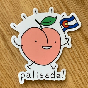 Palisade peach cute vinyl sticker image 1