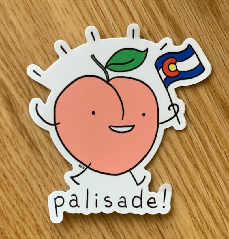 Palisade peach cute vinyl sticker image 1