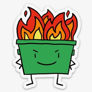 Dumpster Fire vinyl sticker image 1