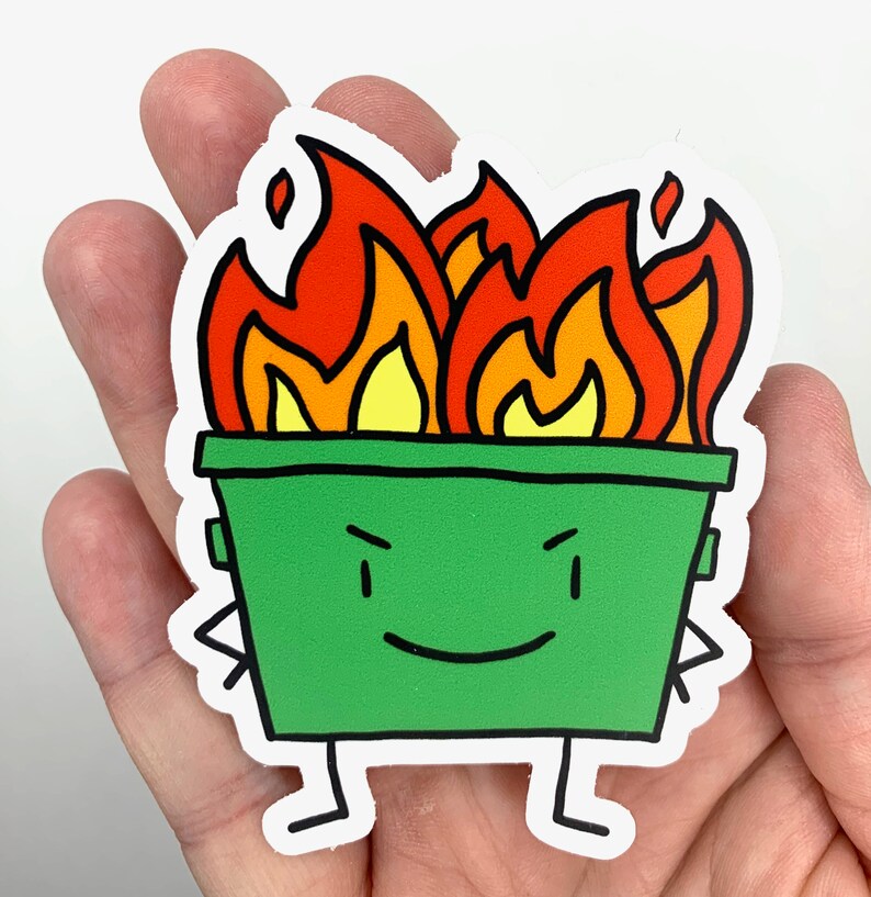 Dumpster Fire vinyl sticker image 2