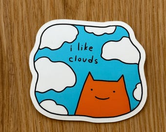 I Like Clouds Dreamy Waterproof Vinyl Sticker