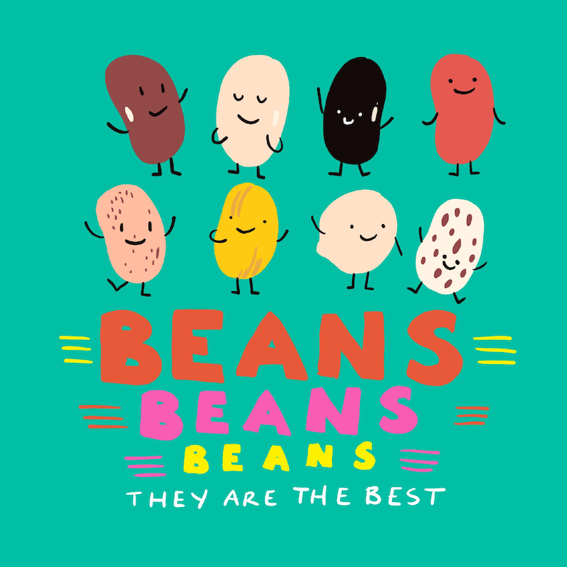 Cartoon Beans 10x10 Art Print - Etsy