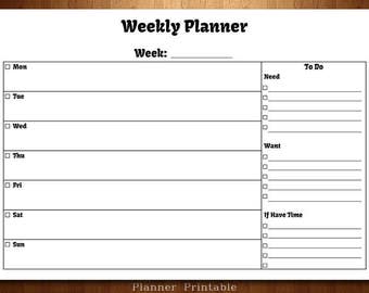 weekly planner template a4 size printable pdf a4 weekly