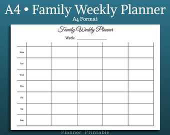 weekly planner template a4 size printable pdf a4 weekly