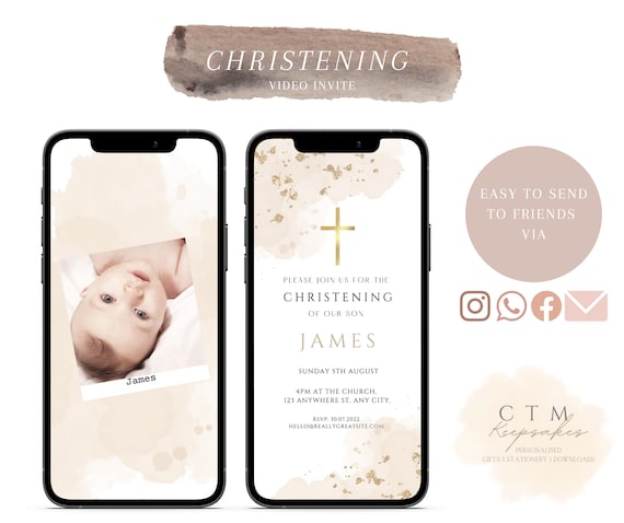 VIDEO CHRISTENING INVITATION | Animated video invite | Baptism | Christening | Naming ceremony | Joint Christening | Boy | Girl |