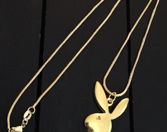 18K Gold Plated Snake Chain Necklace with Playboy Bunny Pendant USA SHIPPER, We Ship Fast! Hip hop club rave party paparazzi dope fresh new