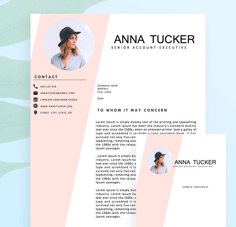 Modern Resume Template / CV Template Professional and | Etsy