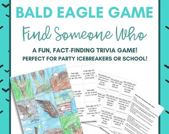 Bald Eagle "Find Someone Who" Party Game - Hand Drawn Printable