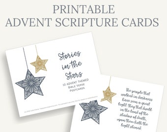 Advent Scripture Verse Cards Printable (DIGITAL, PDF only, Christmas, Bible verse, Religious)