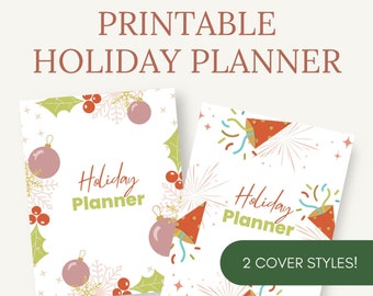 Holiday Planner Digital Printable (menu, checklists, gift list, day of, calendar)