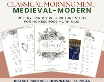 Classical Morning Menu: Medieval to Modern - CC Cycle 2 FULL YEAR (Morning Time | Homeschool | Charlotte Mason | Scripture | Poetry)