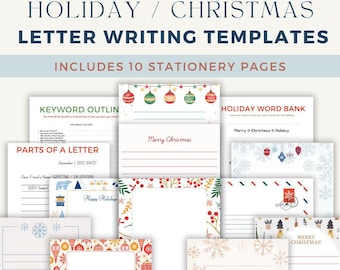 Christmas Letter Writing Kit for Kids | Printable Stationery (Digital Download)