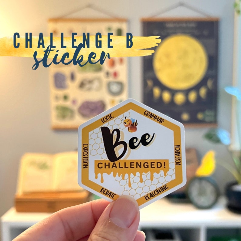 Challenge B Vinyl Sticker Bee Challenged waterproof, Classical Conversations image 1