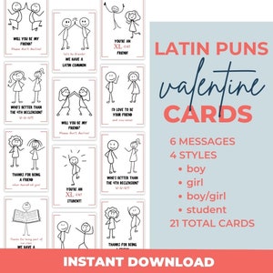 Cartões de Dia dos Namorados Latinos para Imprimir (Crianças/Professores)