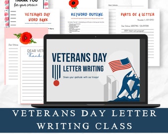 Veterans Day Thank You Letter Template Printable w/BONUS Video Class! (Poppy, Writing, Elementary, PDF)