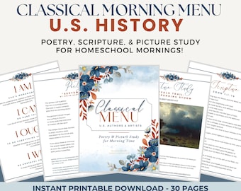 Classical Morning Menu: U.S. History - FULL YEAR (CC Cycle 3 | Morning Time | Homeschool | Charlotte Mason | Poetry | Scripture)