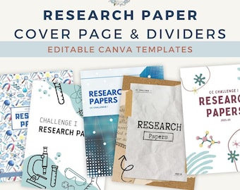 Editable Research Paper Cover Canva Template | Student Name Divider Pages | Homeschool & Classroom Printable