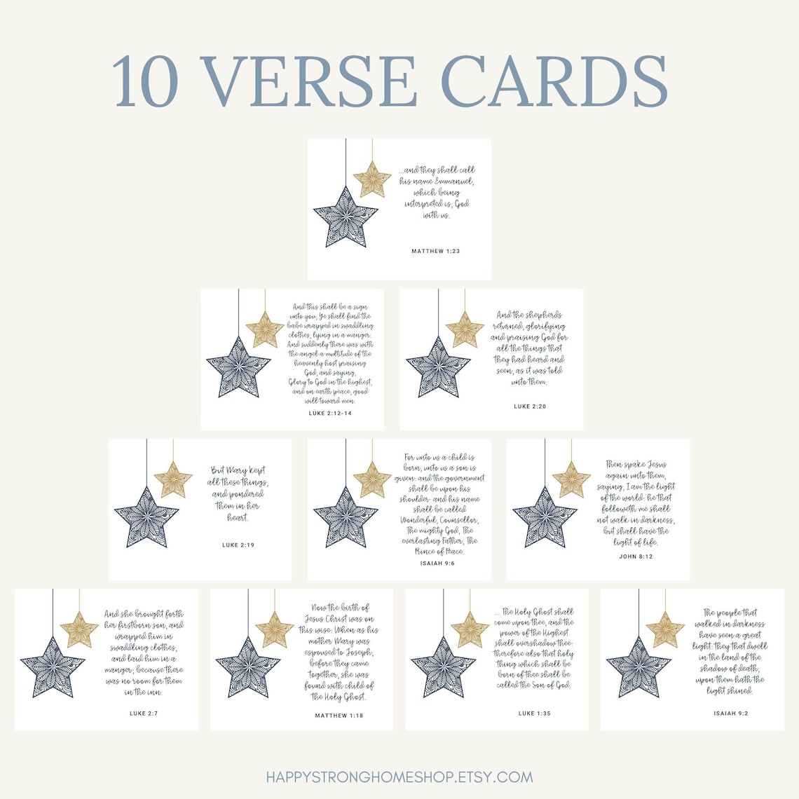 Advent Scripture Verse Cards Printable DIGITAL PDF Only Christmas advent-scripture-verse-cards-printable-digital-pdf-only-christmas
