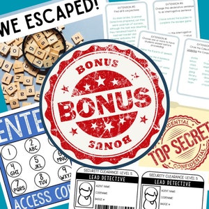 Escape Room Printable Game for Kids Grammar Detectives Escape Room Kit Class Celebration Games Kids Puzzles image 8